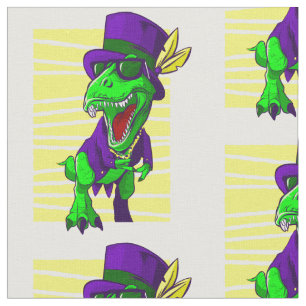 mardi gras dinosaur grappig trex stof