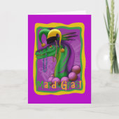 Mardi Gras Dinosaur Kaart (Voorkant)