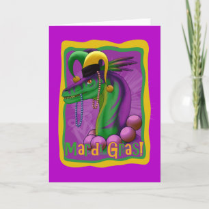 Mardi Gras Dinosaur Kaart