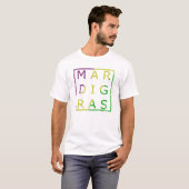 Mardi Gras Distress Green, Paars en Gold T-shirt (Voorkant volledig)