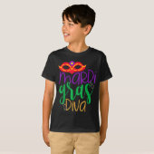 Mardi Gras Diva - Mask And Beads Design  T-shirt (Voorkant volledig)
