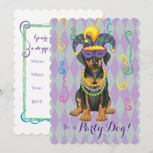 Mardi Gras Dobe Kaart (Voorkant / Achterkant)