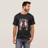 Mardi Gras Dobermann Hond T-shirt (Voorkant volledig)