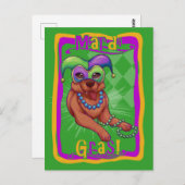 Mardi Gras Dog Briefkaart (Voorkant / Achterkant)