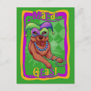 Mardi Gras Dog Briefkaart