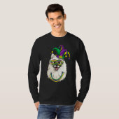 Mardi Gras Dog Carnival American Eskimo Jester Pet T-shirt (Voorkant volledig)