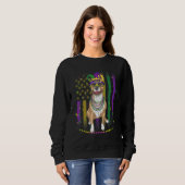 Mardi Gras Dog Carnival Pitbull Dog Jester Pet Pup Trui (Voorkant volledig)