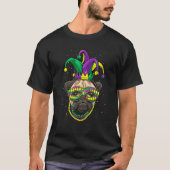 Mardi Gras Dog Carnival Pug Dog Jester Pug  Pug Mo T-shirt (Voorkant)