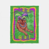 Mardi Gras Dog Fleece Deken (Voorkant)