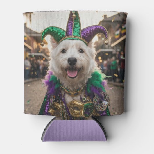 Mardi Gras Dog Jester Costume Blikjeskoeler (Voorkant)