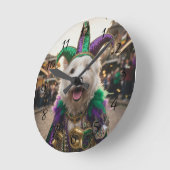 Mardi Gras Dog Jester Costume Ronde Klok (Hoek)