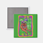 Mardi Gras Dog Magneet (Voorkant / Achterkant)