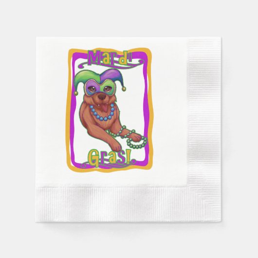 Mardi Gras Dog Servet (Voorkant)