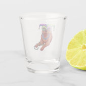 Mardi Gras Dog Shot Glas (Achterkant)