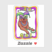 Mardi Gras Dog Sticker (Vel)
