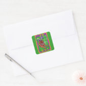 Mardi Gras Dog Vierkante Sticker (Envelop)