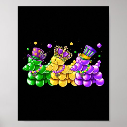 Mardi Gras Dogs Carnaval Party Vrouwen Poster (Voorkant)