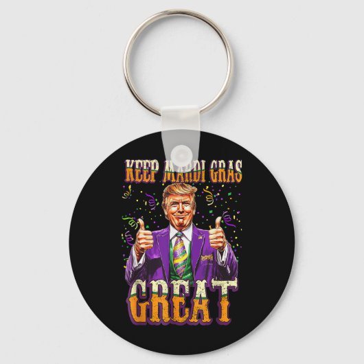 Mardi Gras Donald Trump opnieuw grote Amerikaanse Sleutelhanger (Voorkant)
