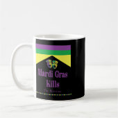 Mardi Gras doodt de verveling grappig Koffiemok (Links)