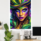 Mardi Gras Dramatic Poster Toevoegen Jouw tekst Mu (Thuiskantoor)