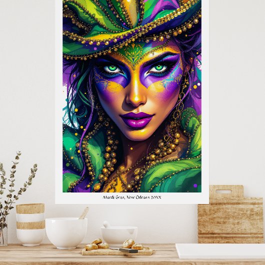 Mardi Gras Dramatic Poster Toevoegen Jouw tekst Mu (Keuken)