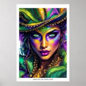 Mardi Gras Dramatic Poster Toevoegen Jouw tekst Mu (Voorkant)