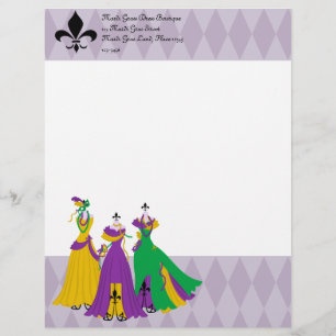Mardi Gras Dress Shop Briefhoofd Ontwerp