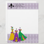 Mardi Gras Dress Shop Briefhoofd Ontwerp (Voorkant / Achterkant)