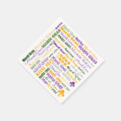 Mardi Gras driekleurige servetten met meerdere let (Hoek)