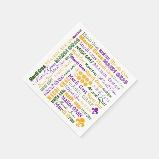 Mardi Gras driekleurige servetten met meerdere let (Hoek)