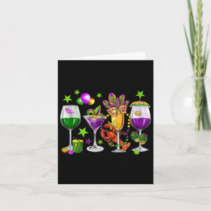 Mardi Gras Drink New Orleans Funny Costume Vrouwen Kaart