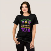 "Mardi Gras Drinking Team Fun Festival Design Tri-Blend Shirt (Voorkant volledig)