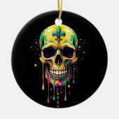 Mardi Gras Dripping Skull New Orleans Carnaval Keramisch Ornament (Voorkant)