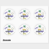 Mardi Gras | Drive-By Parade Throw Bedankt Favor Ronde Sticker (Vel)