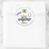Mardi Gras | Drive-By Parade Throw Bedankt Favor Ronde Sticker (Tas)