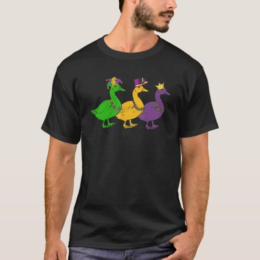 Mardi Gras Duck Beads Festival Animals Jester Pet T-shirt (Voorkant)