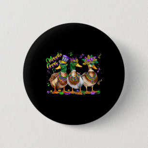 Mardi Gras Duck Carnival Costume Louisiana Mannen Ronde Button 5,7 Cm