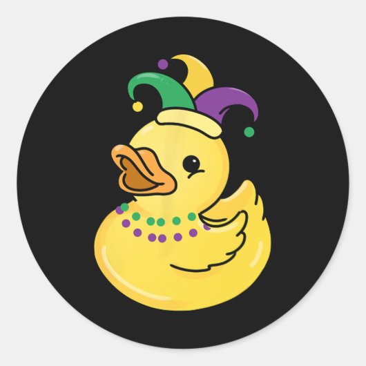 Mardi Gras Duck Ronde Sticker (Voorkant)