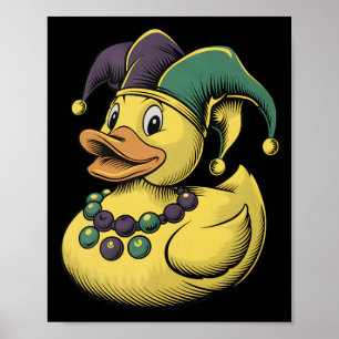 Mardi Gras Duck Rubber Ducky Kostuum Louisiana Lai Poster