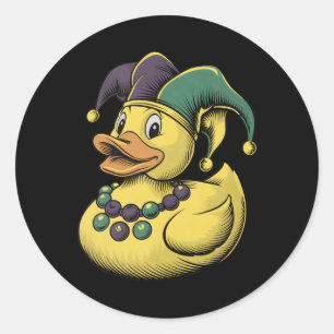 Mardi Gras Duck Rubber Ducky Kostuum Louisiana Lai Ronde Sticker