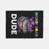 Mardi Gras Dude Alligator Mardigator Crocodile Kin Fleece Deken (Voorkant (Horizontaal))