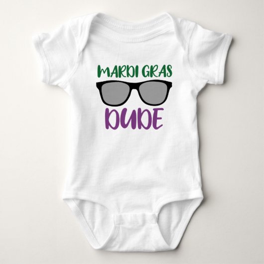 Mardi Gras Dude // Leuke Schattigee Mardi Gras Car Romper (Voorkant)