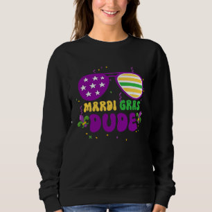 Mardi Gras Dude Vintage Zonnebril Cool Carnaval C Trui