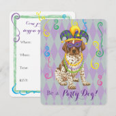 Mardi Gras Duitse kortharige aanwijzer Kaart (Voorkant / Achterkant)