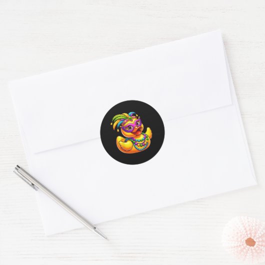 Mardi Gras Eend Dragen van Mardi Gras Kostuum Kral Ronde Sticker (Envelop)