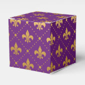 Mardi Gras Elegant Golden Fleur De Lis Squares Bedankdoosjes (Voorkant Zijde)