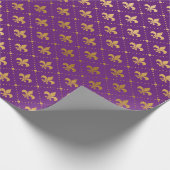 Mardi Gras Elegant Golden Fleur De Lis Squares Cadeaupapier (Hoek)