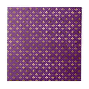 Mardi Gras Elegant Golden Fleur De Lis Squares Tegeltje