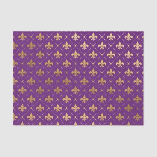 Mardi Gras Elegant Golden Fleur De Lis Squares Tissuepapier (Voorkant)