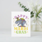 Mardi Gras Elephant Carnaval Briefkaart (Staand voorkant)